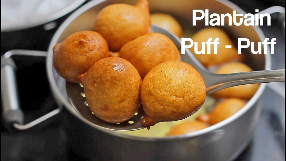 'Video thumbnail for Plantain Puff Puff- sweet spicy Ripe Plantain puff puff (plantain buñuelos de platano)'