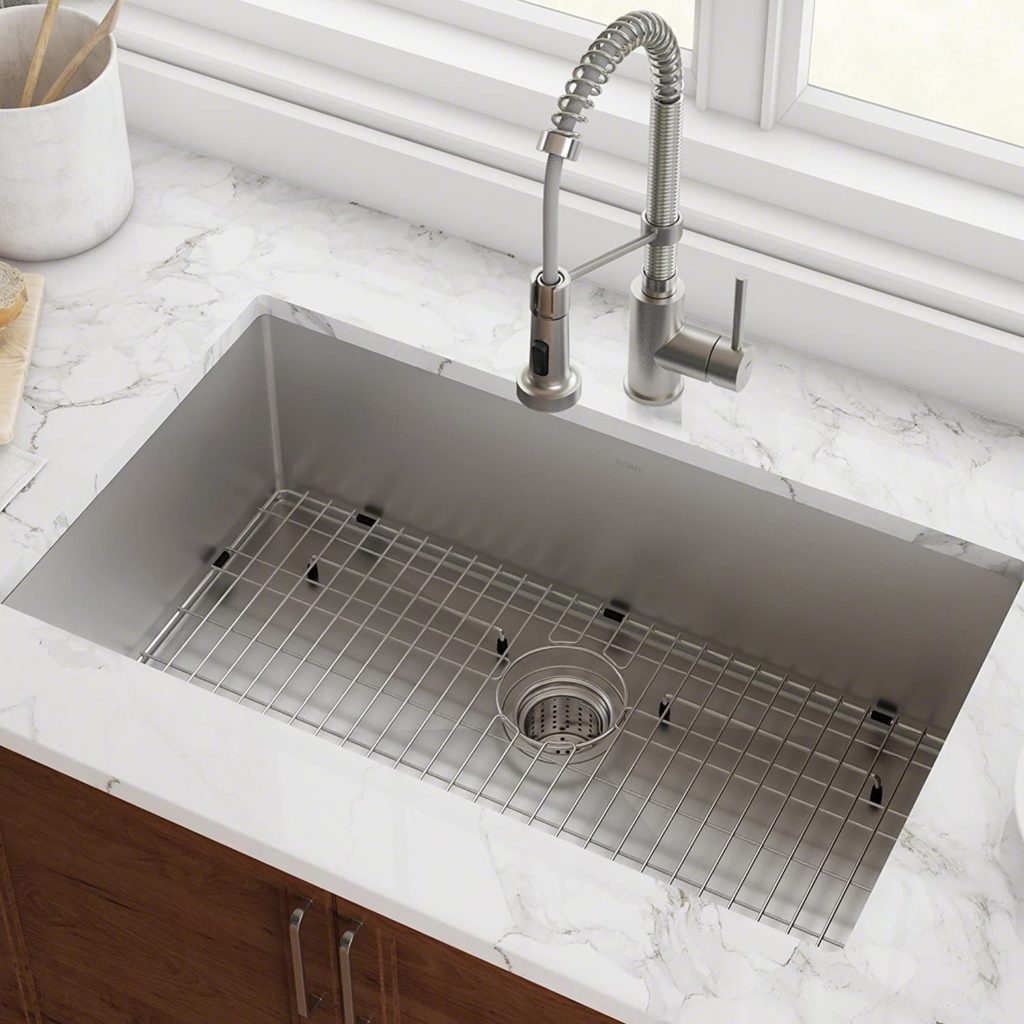 Best Undermount Kitchen Sinks:  Most Tough: Kraus Standard PRO 32-inch 16 Gauge Undermount Single Bowl