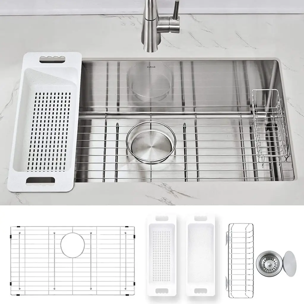 Best Undermount Kitchen Sinks:  Most Accessories: Modena Undermount Kitchen Sink Set