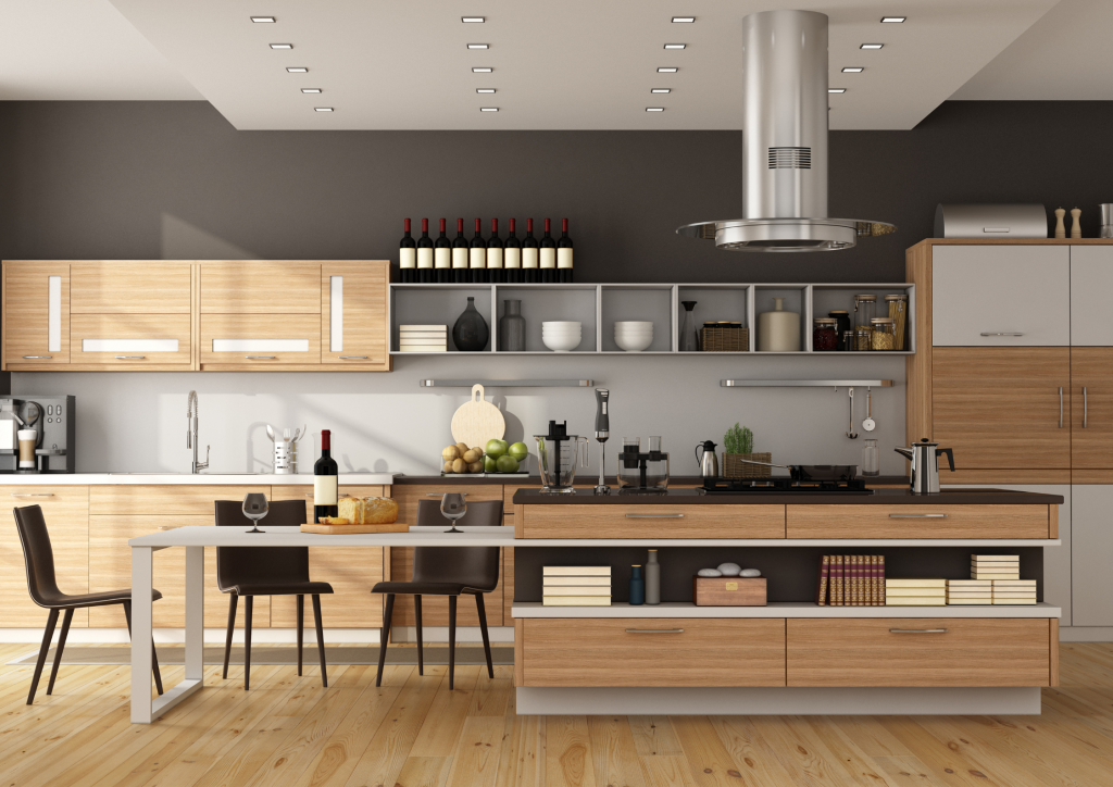 Gourmet Kitchen: contemporary with breakfast bar