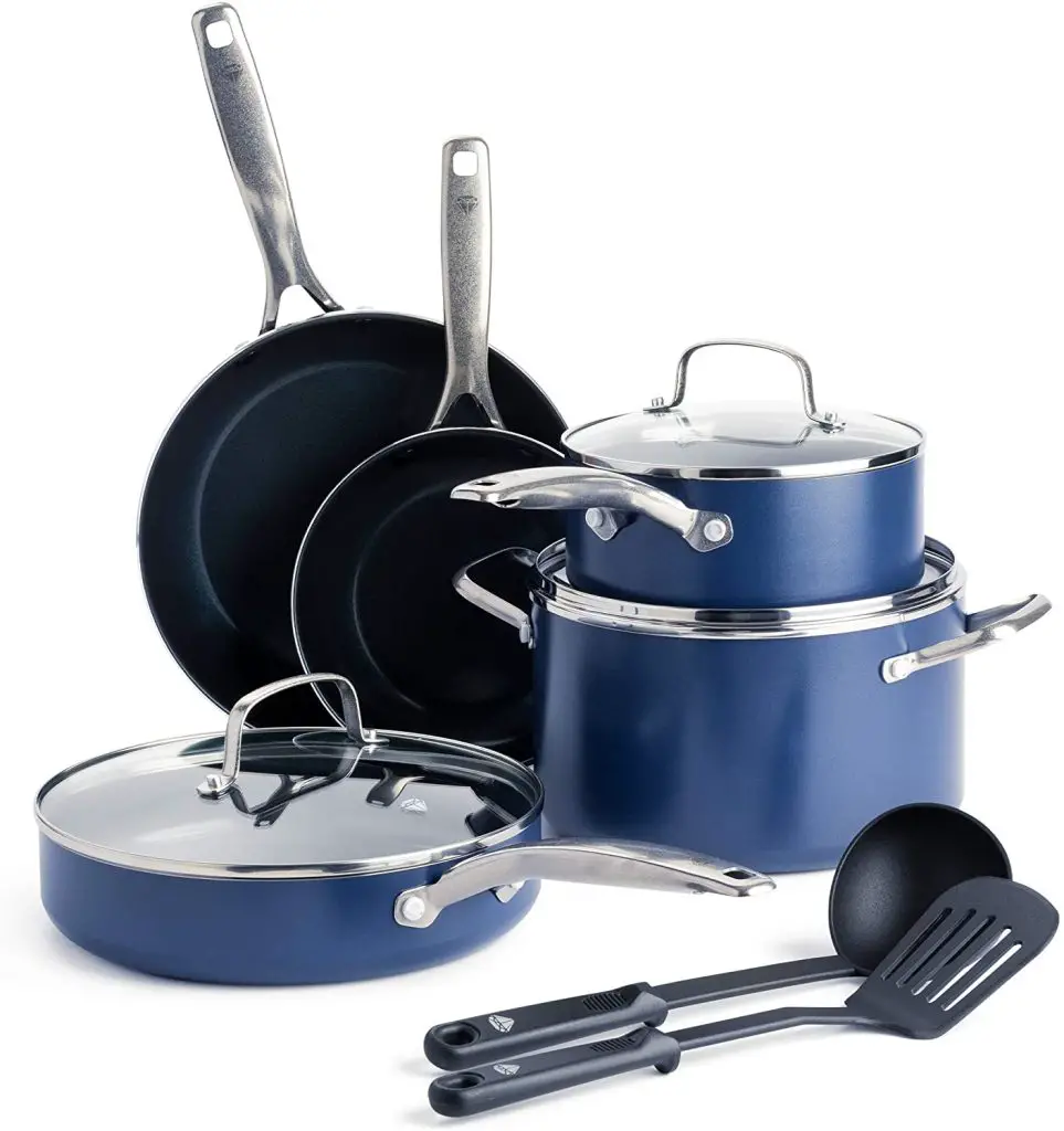 Most Popular Ceramic Cookware Set on Amazon: Blue Diamond Pan Ceramic Nonstick 10-Piece Cookware Set